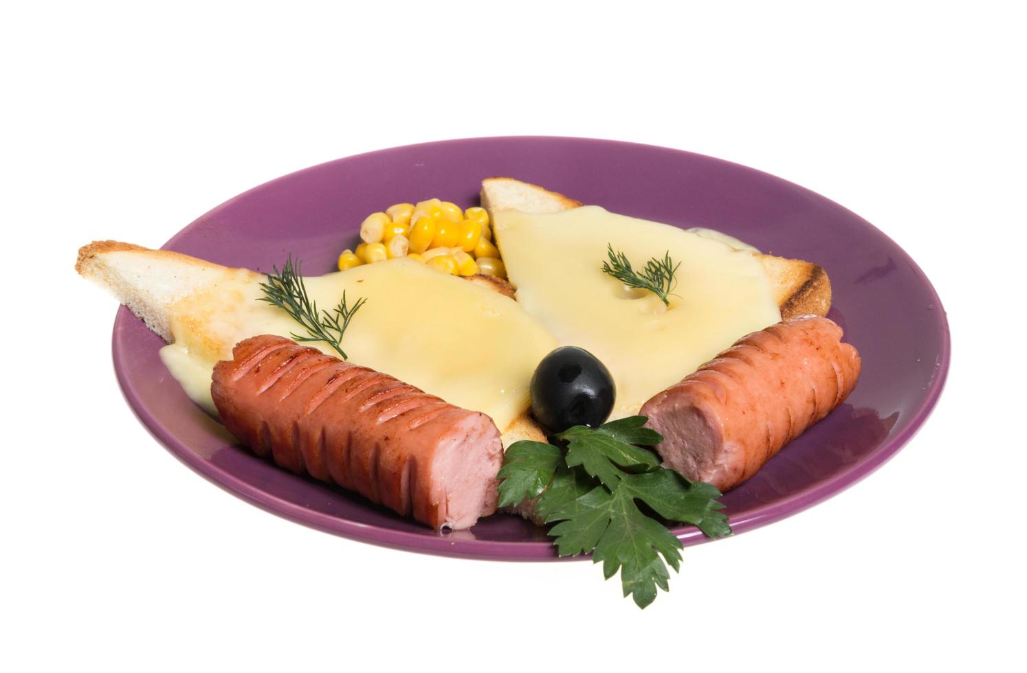 sausages on white photo