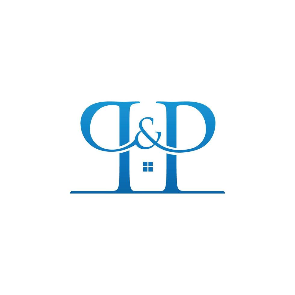 Letter PP realty typography logo vector