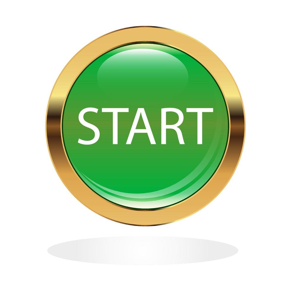 A circle of green color in a gold frame vector