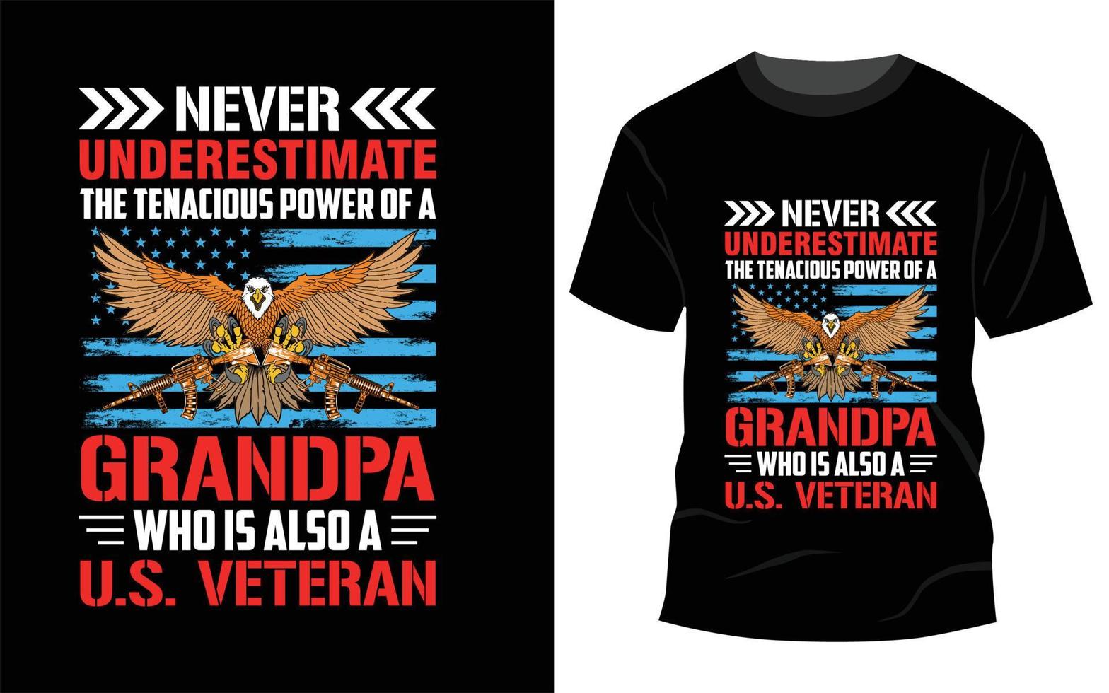 diseño de camiseta de veterano estadounidense vector