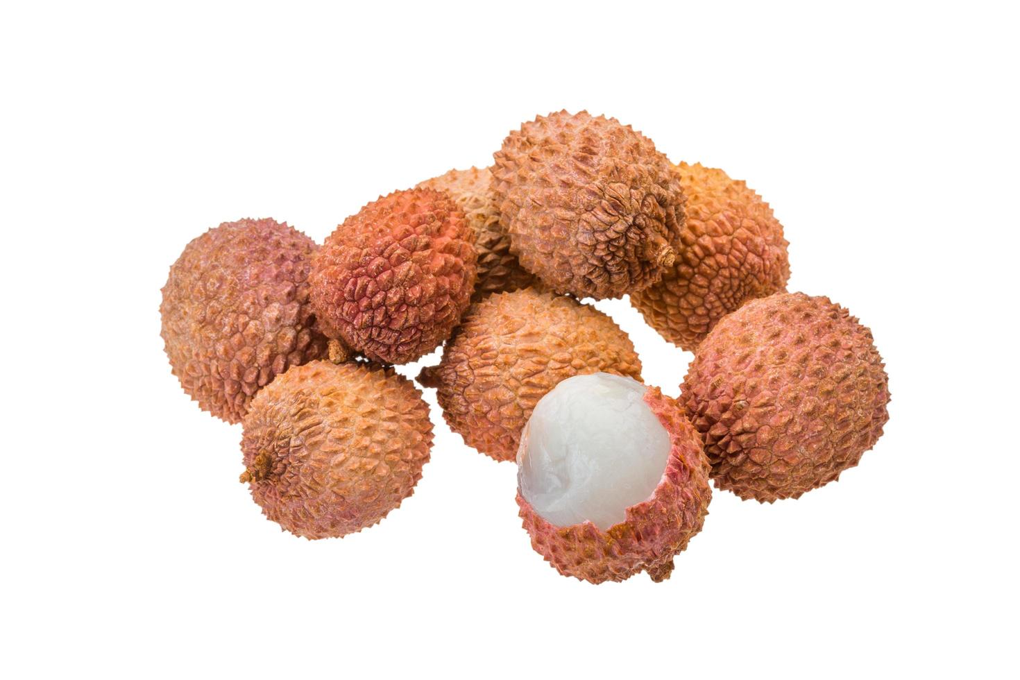 Lychee on white background photo