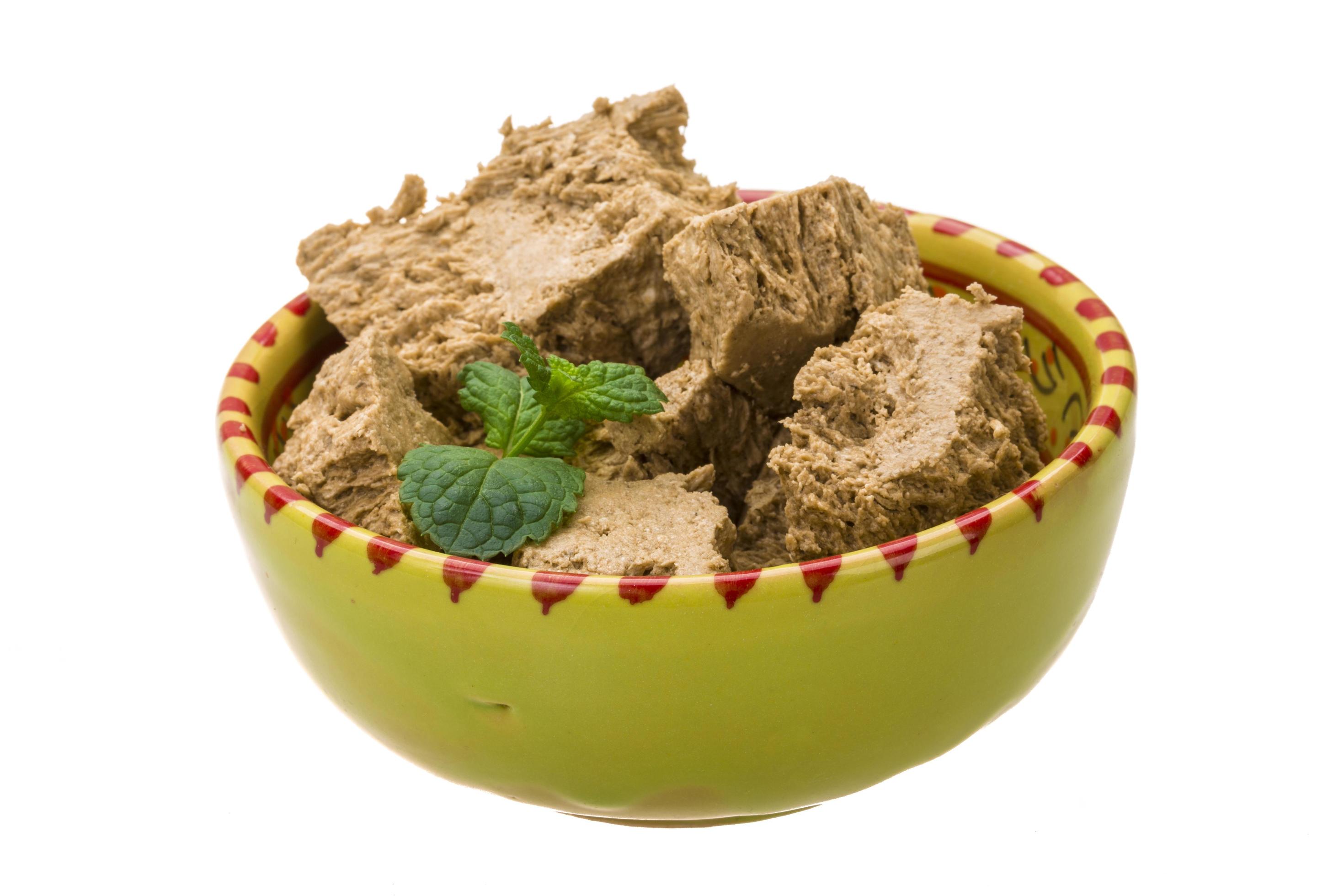 Sunflower Halva in a bowl on white background 12883174 Stock Photo at