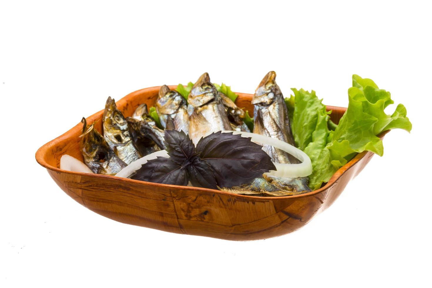 Dried Capelin on white photo