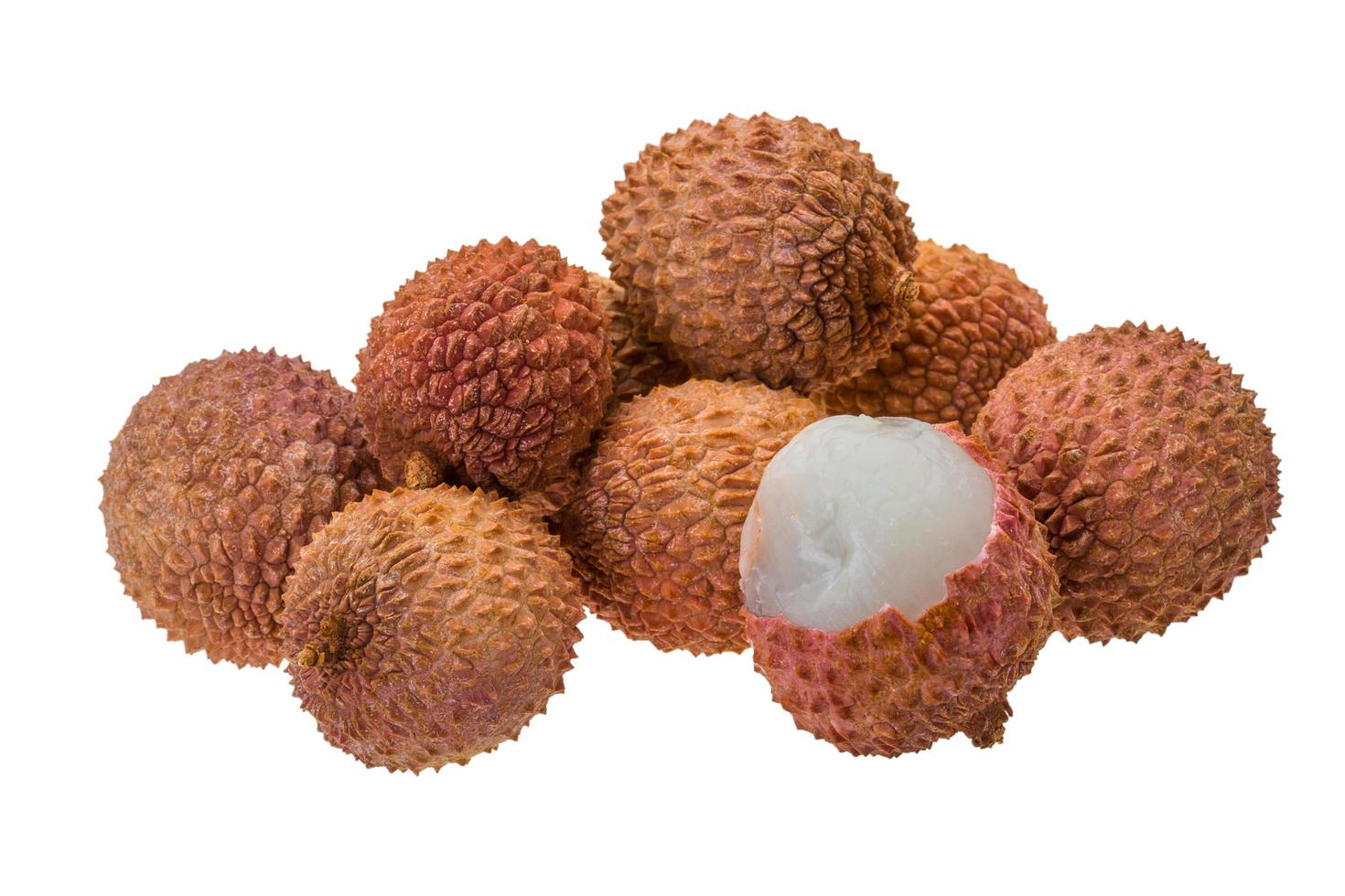 Lychee on white background photo