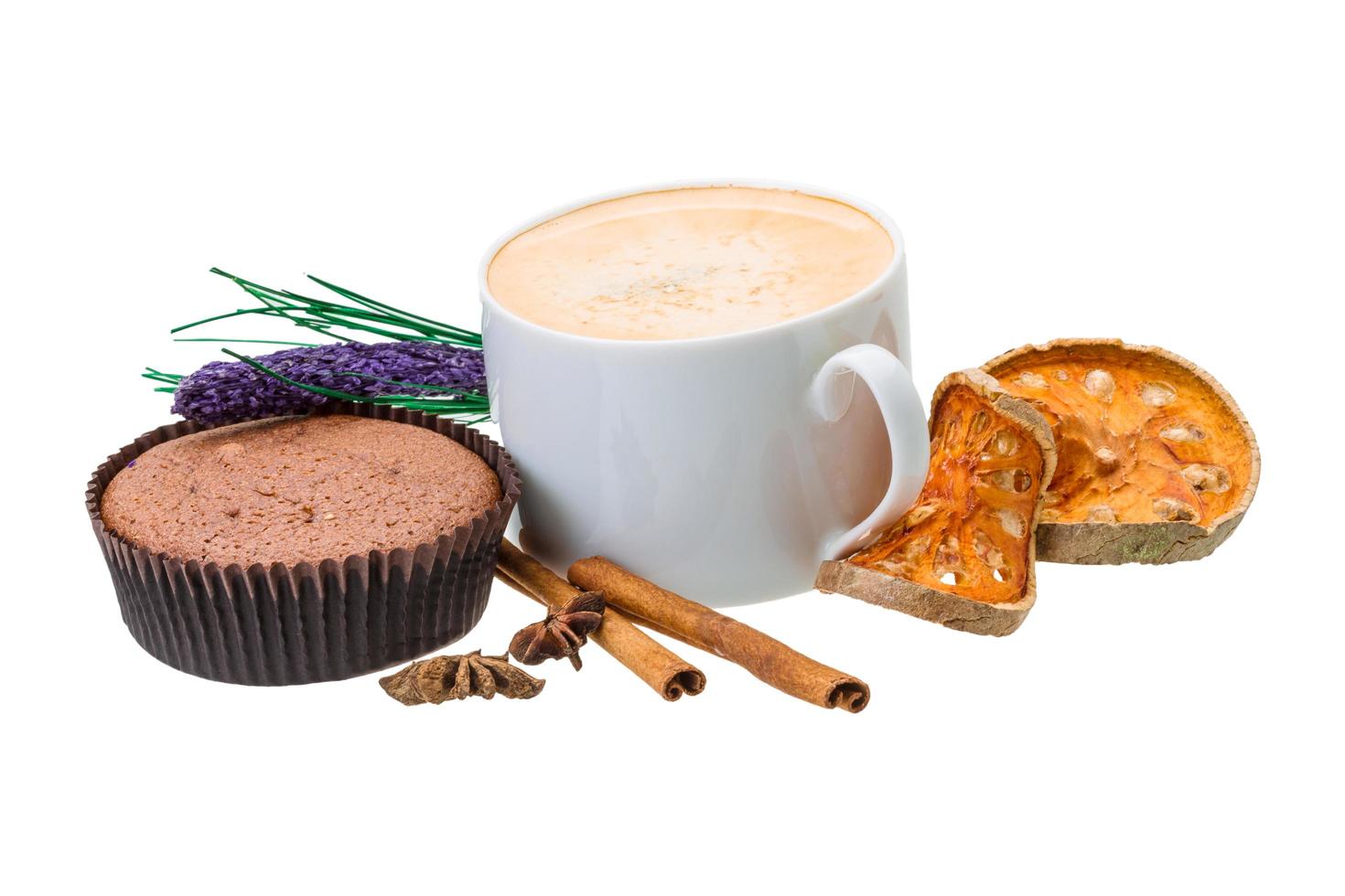 Muffin with coffee photo