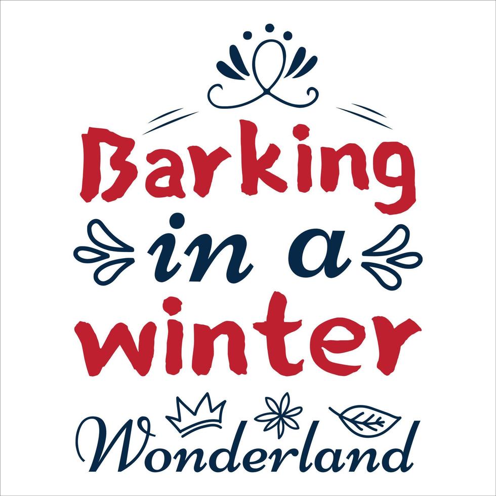 barking in a winter wonderland vector