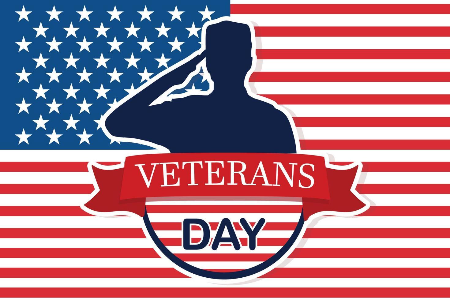 Flat illustration of usa veterans day concept background for web design vector