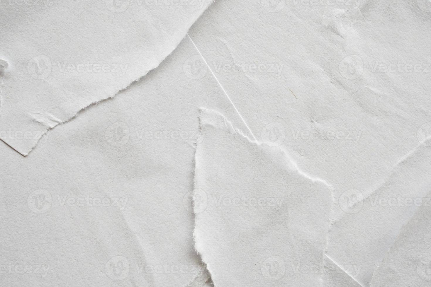 Blank white torn damaged paper poster texture background photo