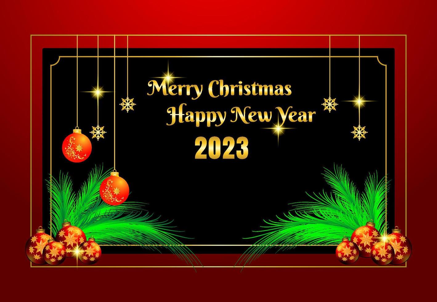 feliz navidad y feliz año nuevo 2023 diseño de fondo vector