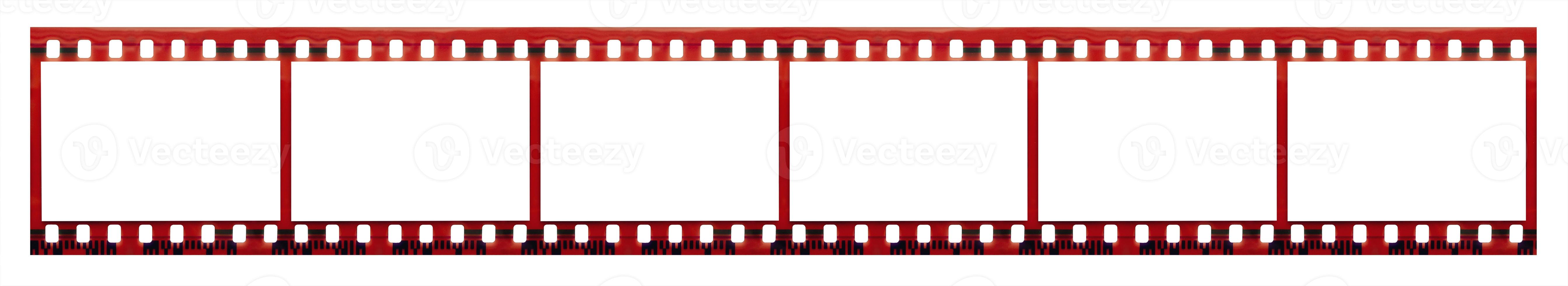 Film strip with copy space blank picture frames for photo isolated on white background