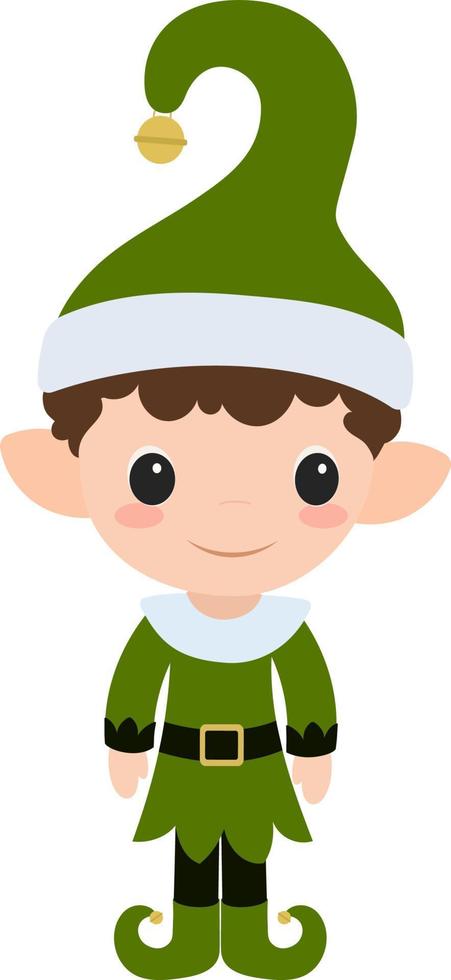 niño elfo de navidad ilustración vectorial vector