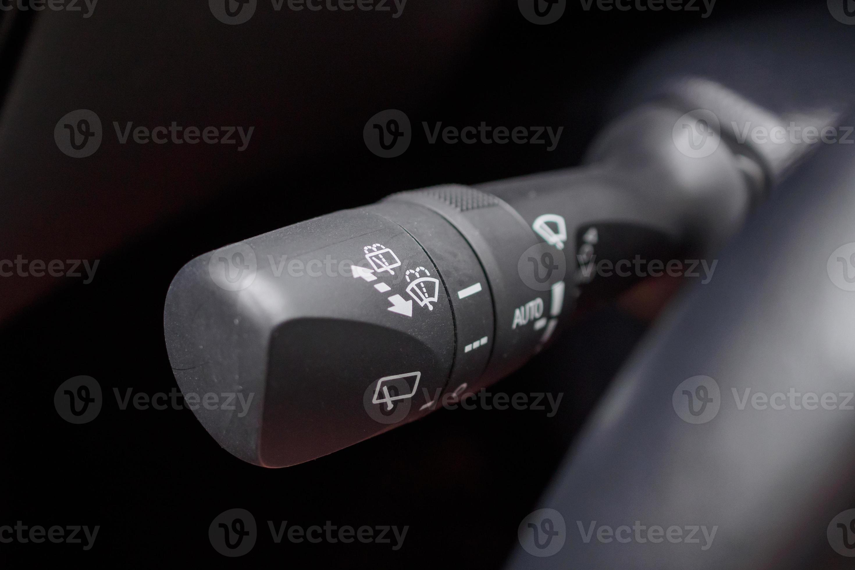 car windshield rain wiper control switch close up 12884320 Stock Photo
