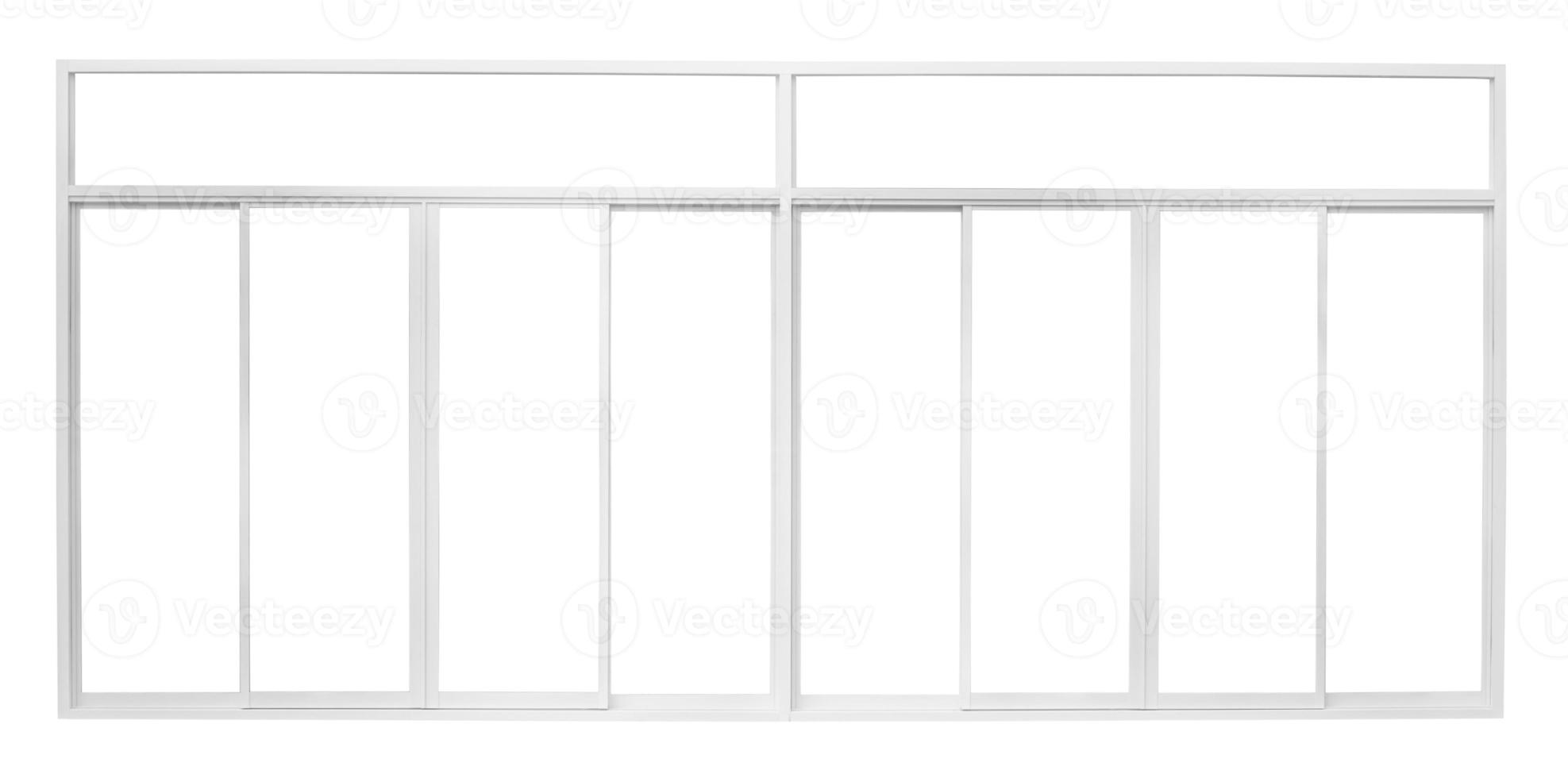 Real modern house window frame isolated on white background photo