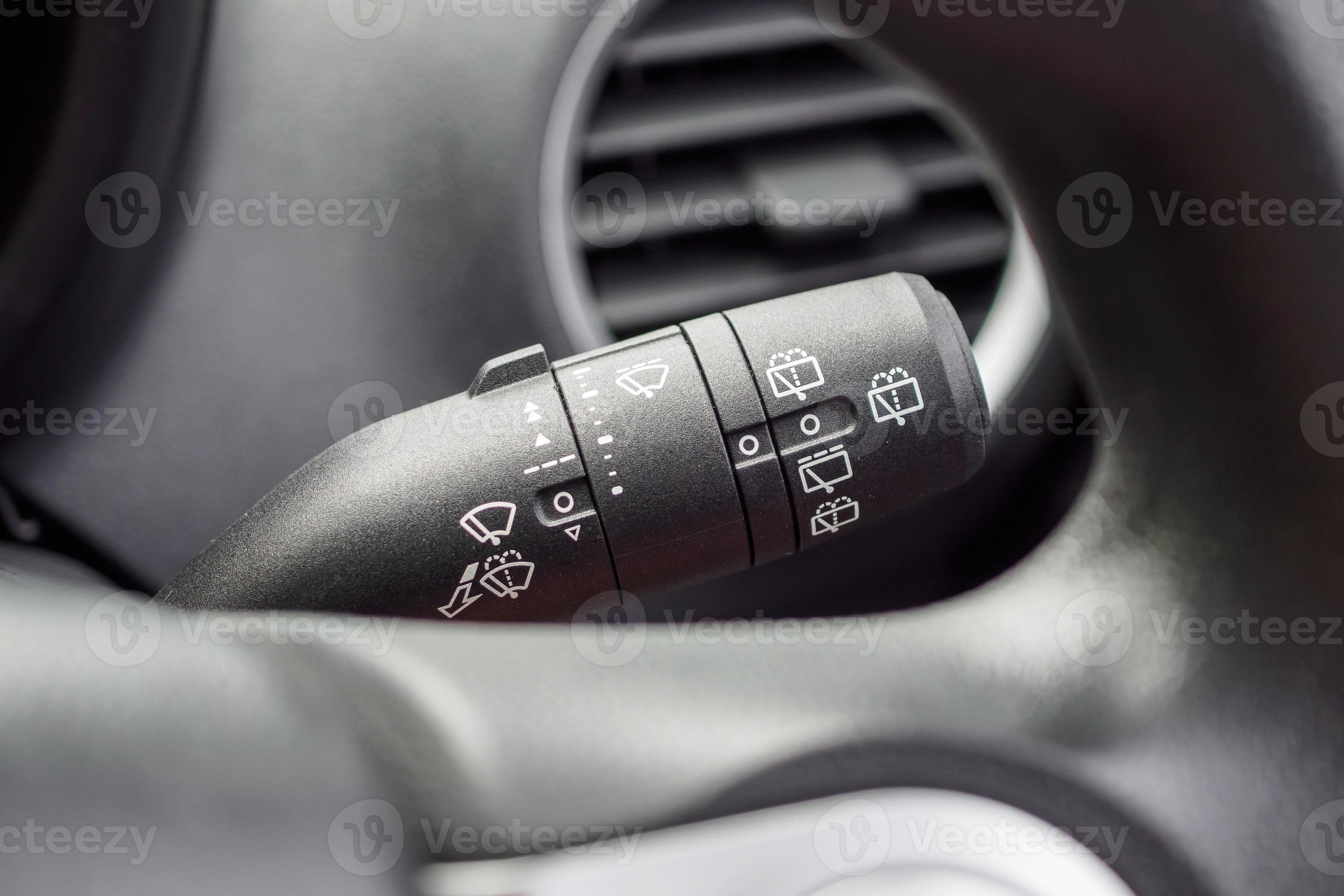 car windshield rain wiper control switch close up 12884384 Stock Photo
