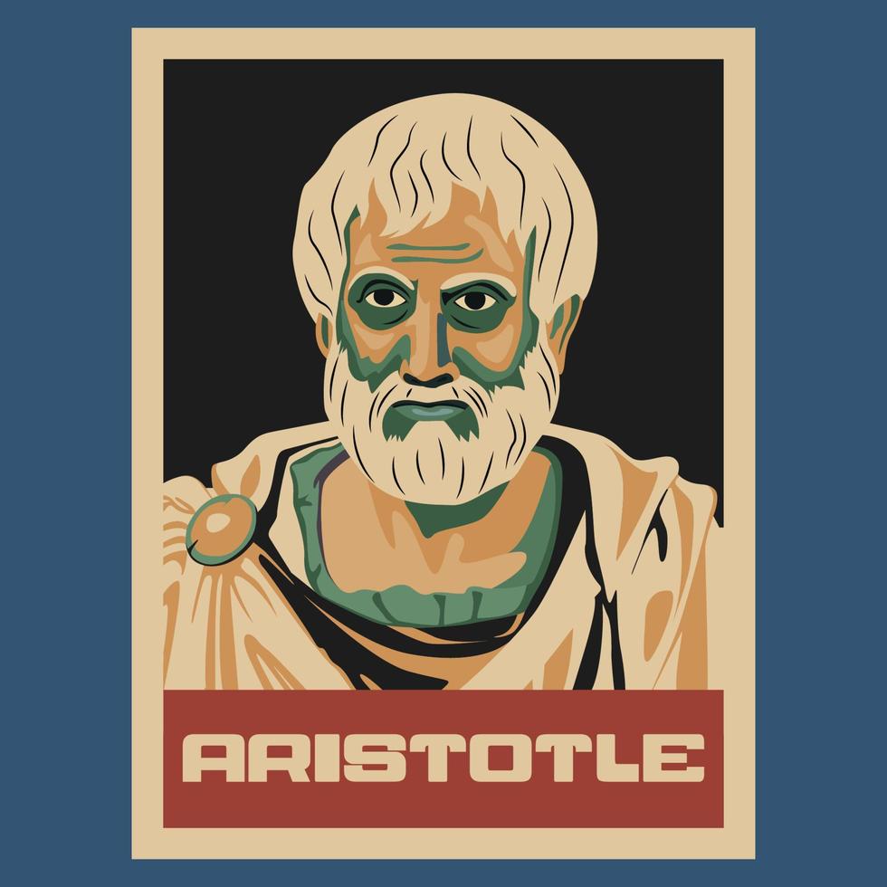 Aristotle Greek philosopher Retro Vintage Poster Design vector