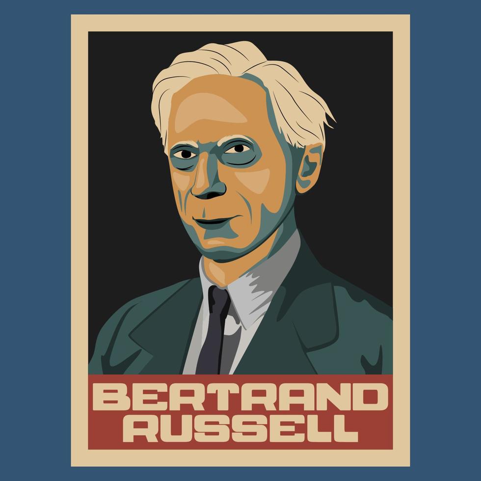 Bertrand Arthur philosopher Retro Vintage Poster Design vector