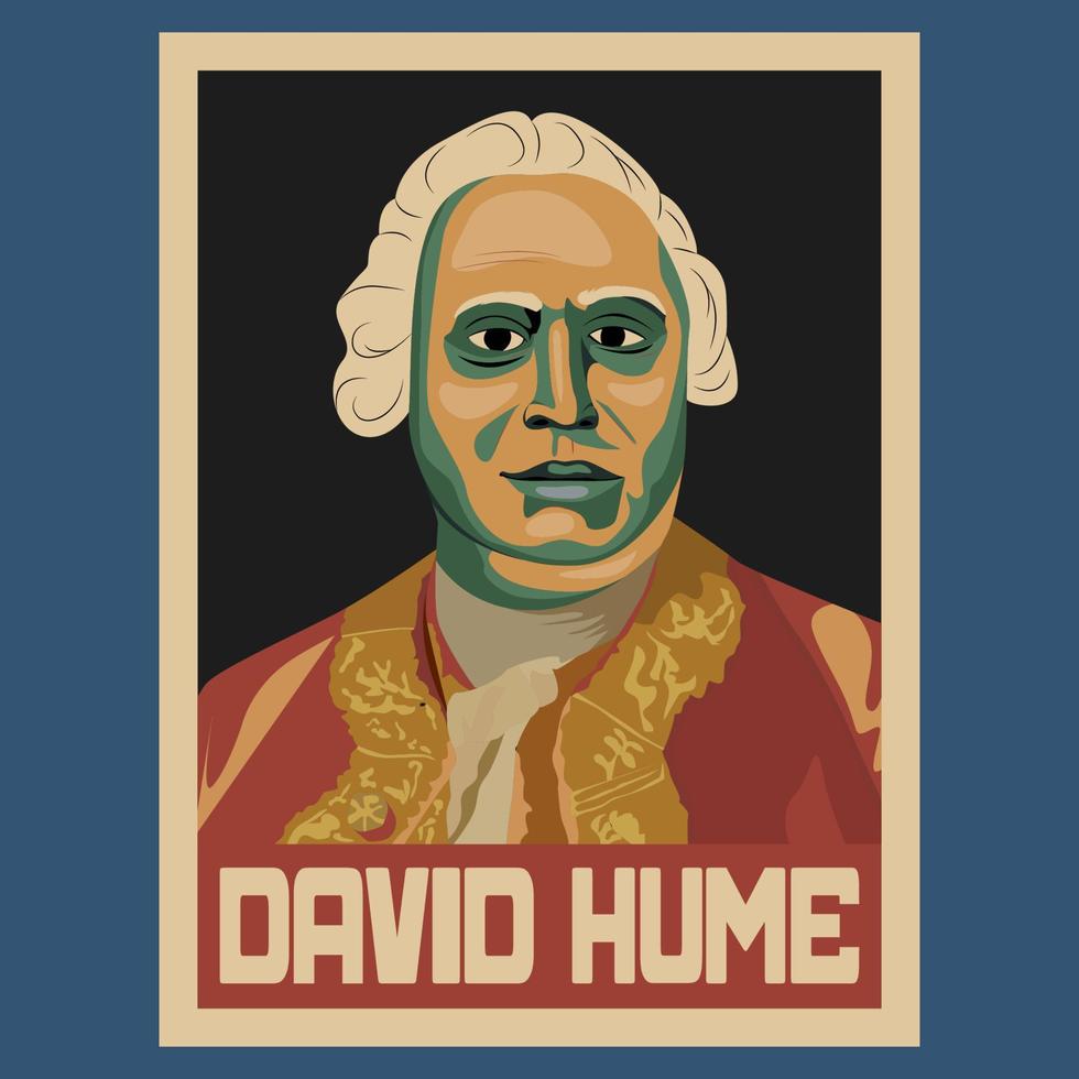 David Hume philosopher Retro Vintage Poster Design vector