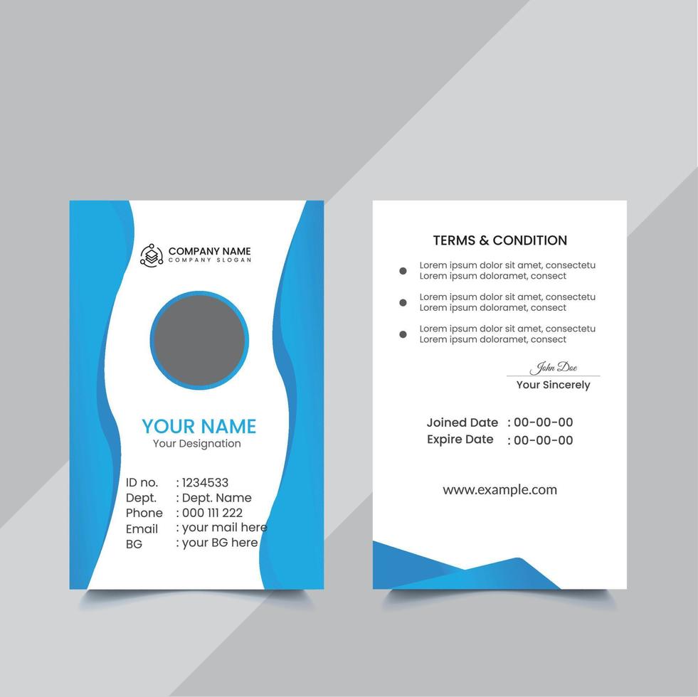 Modern Business office school Id card design template vector