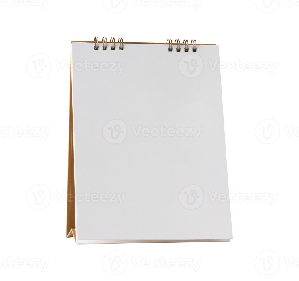 White blank paper desk calendar mockup isolated on white background with clipping path photo