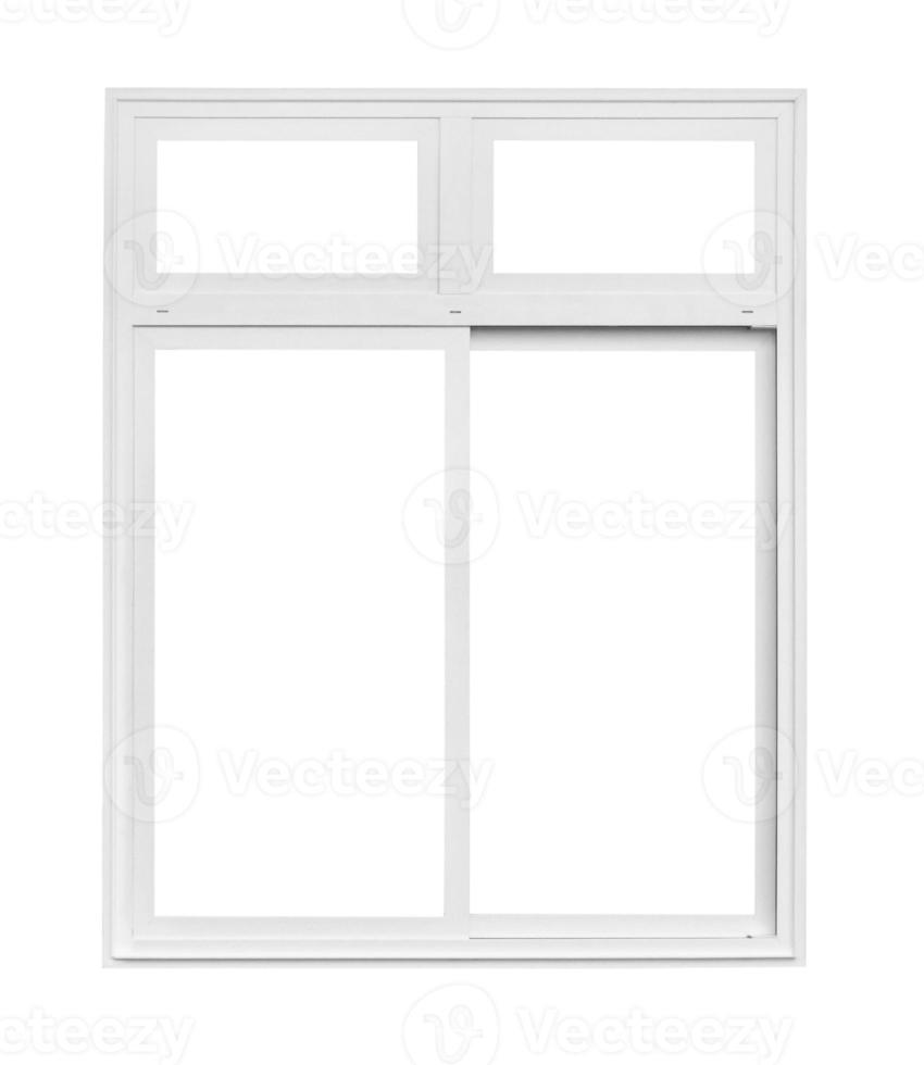 Marco de ventana de casa moderna real aislado sobre fondo blanco con trazado de recorte foto