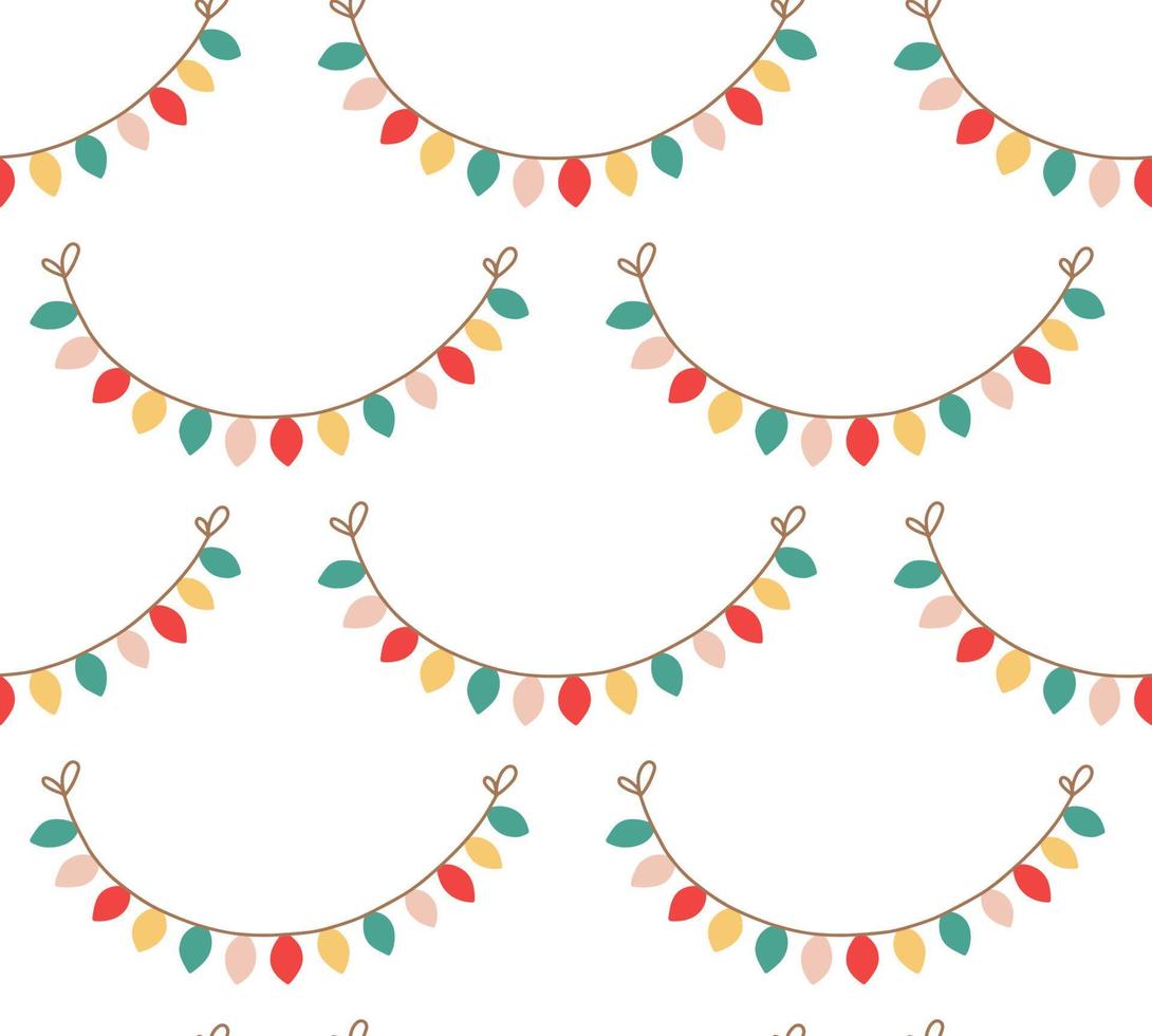 Christmas lights pattern vector