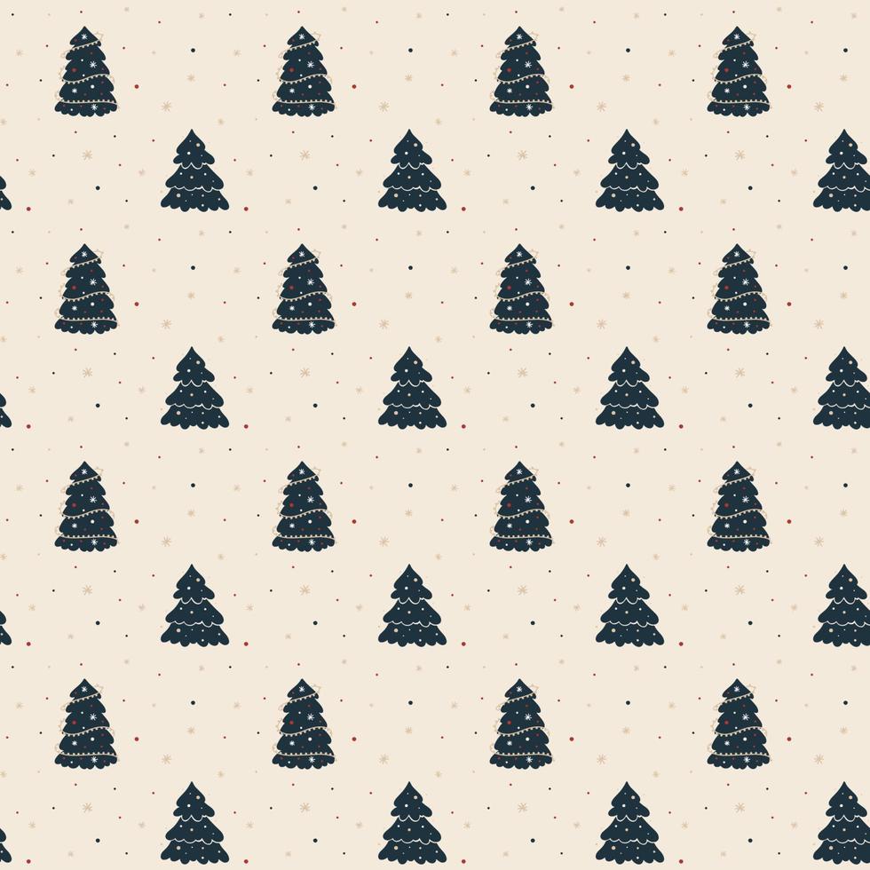 Christmas pattern with trees vector