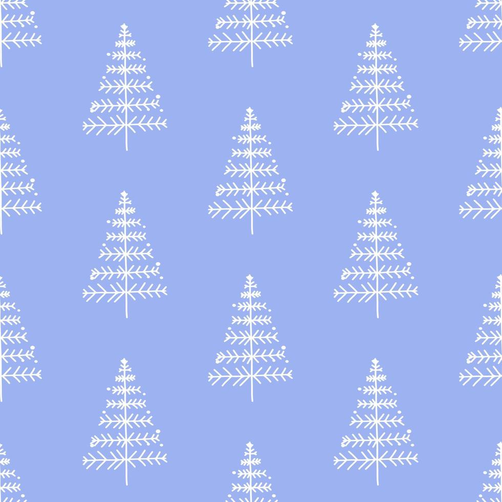 Christmas pattern with white trees vector