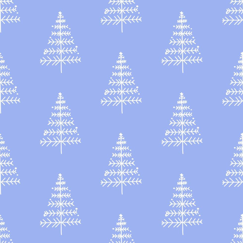 Christmas pattern with white trees vector