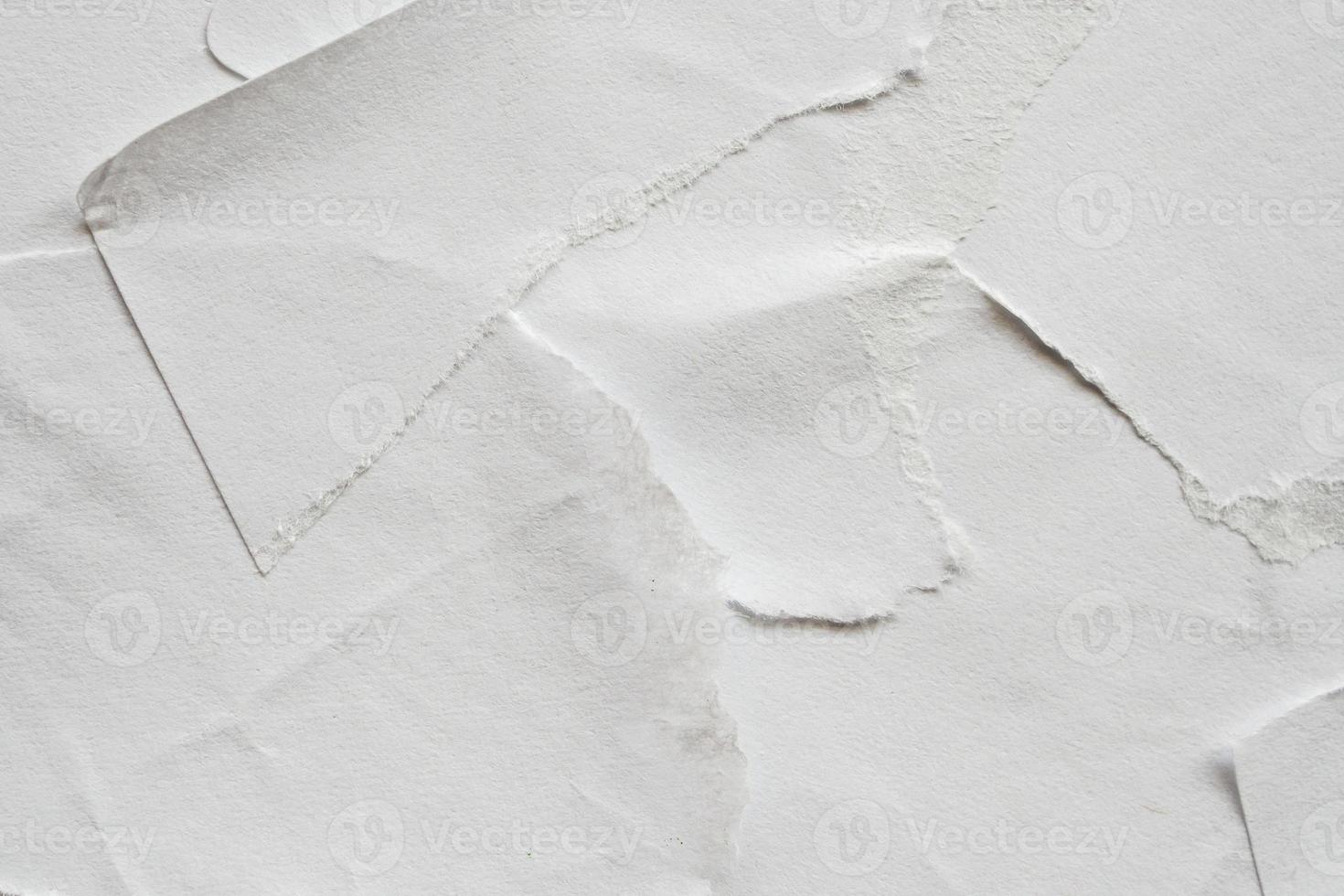 Blank white torn damaged paper poster texture background photo