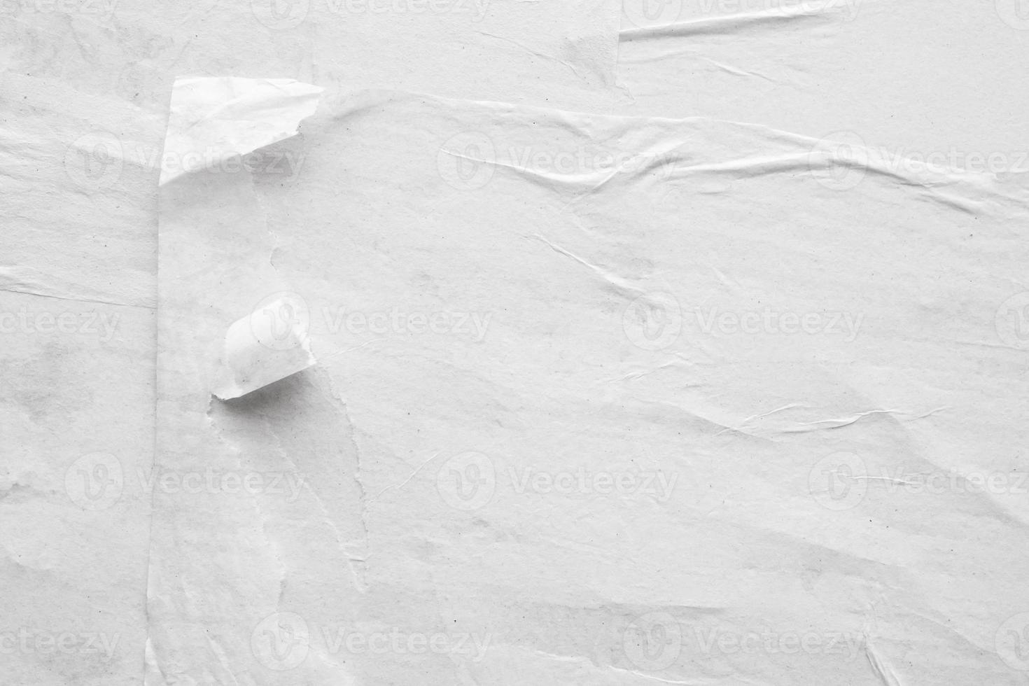 Blank white crumpled and creased paper poster texture background photo