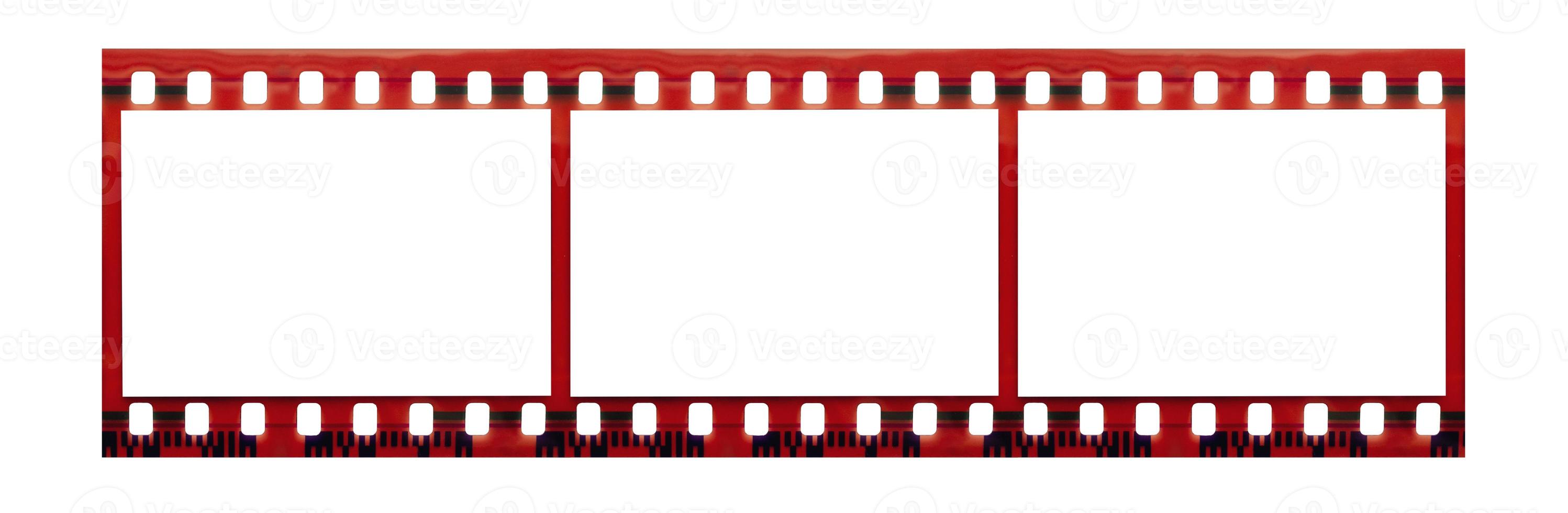 Film strip with copy space blank picture frames for photo isolated on white background