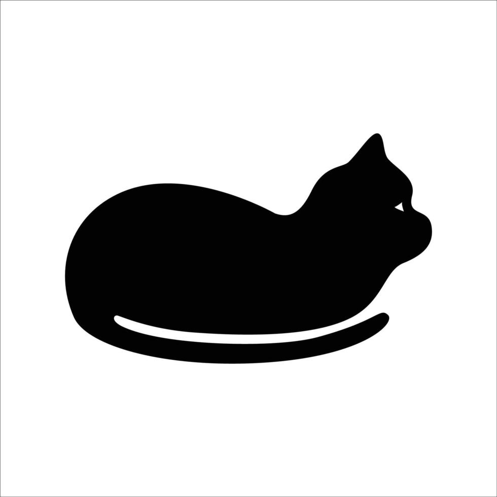 ilustración de diseño de silueta de gato. signo y símbolo de animales de compañía. vector