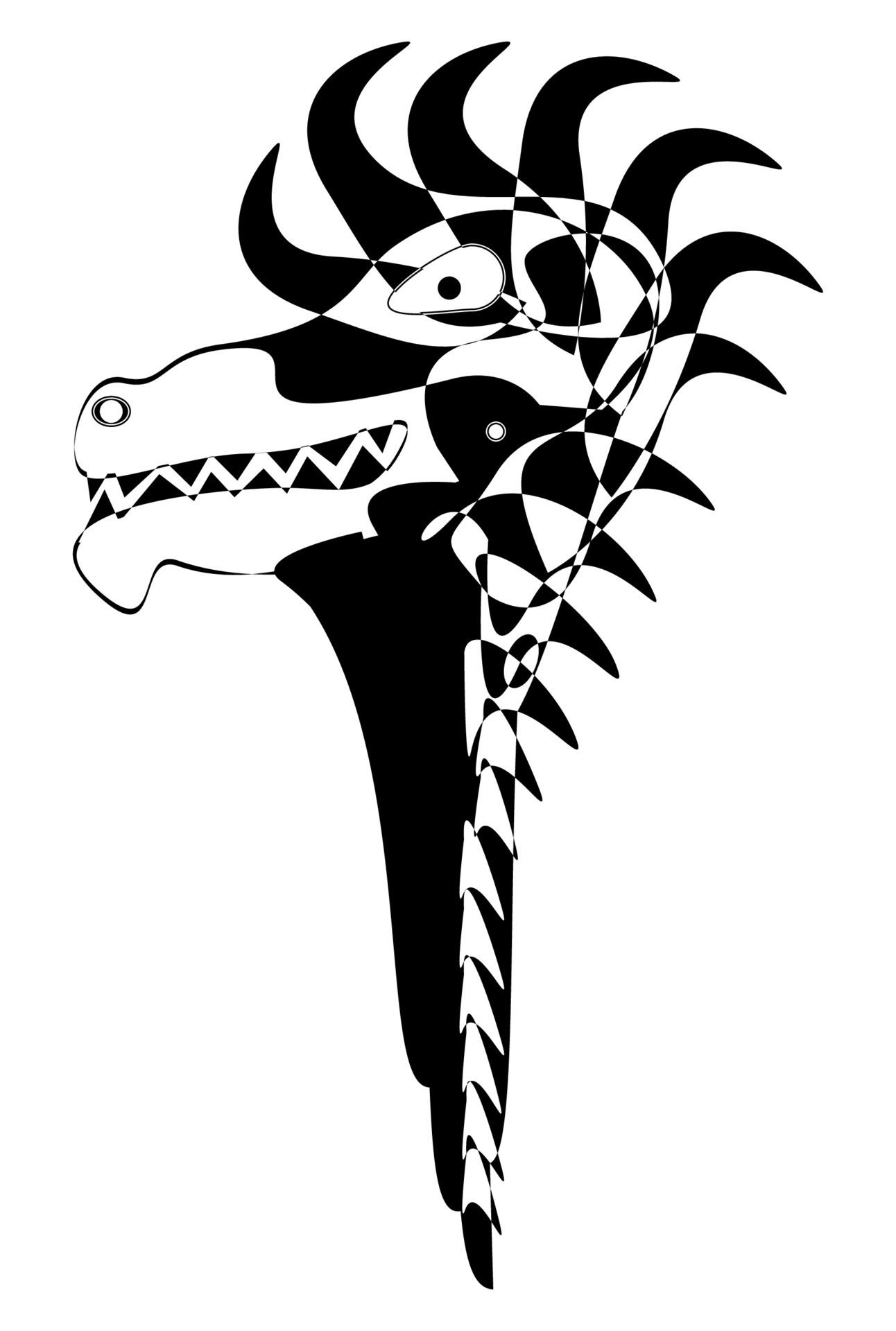 viking ship dragon head template