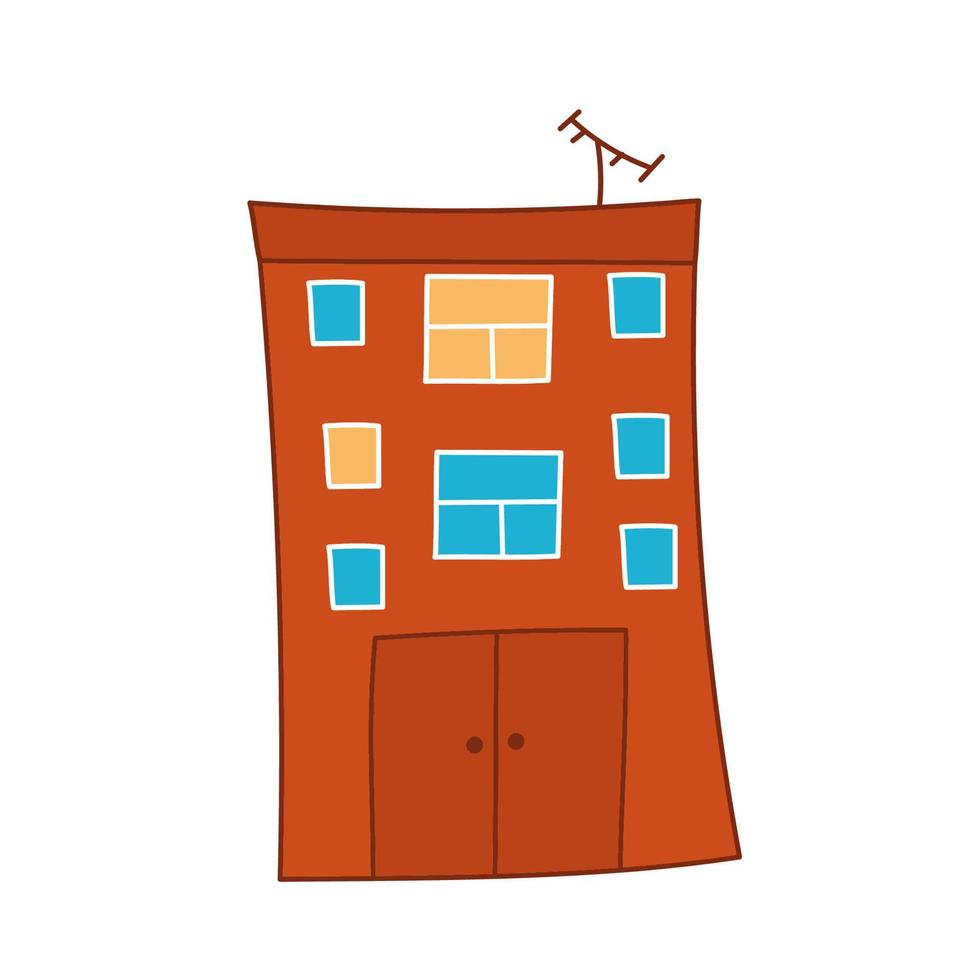 brown house doodle vector