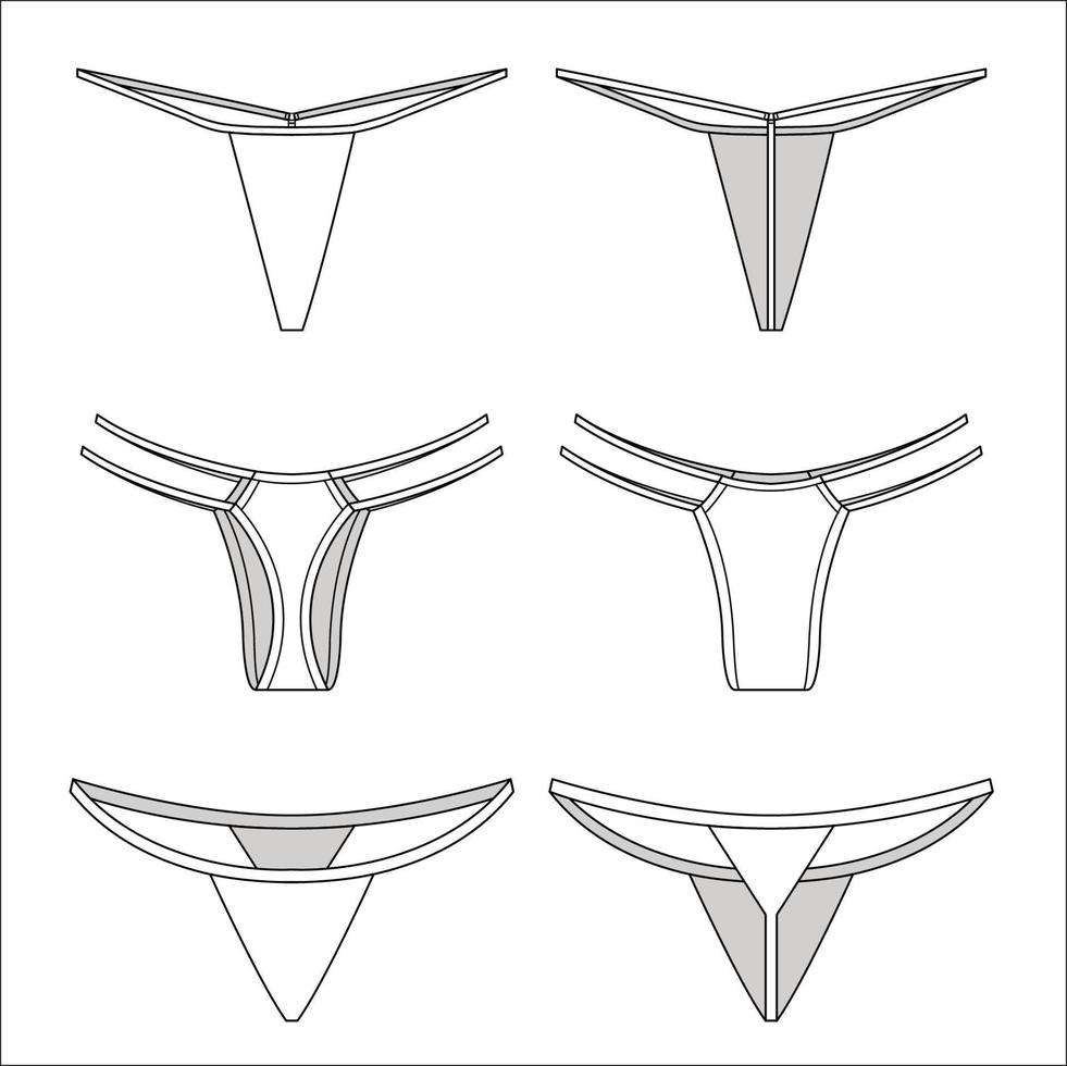 Women's underwear, string vector template