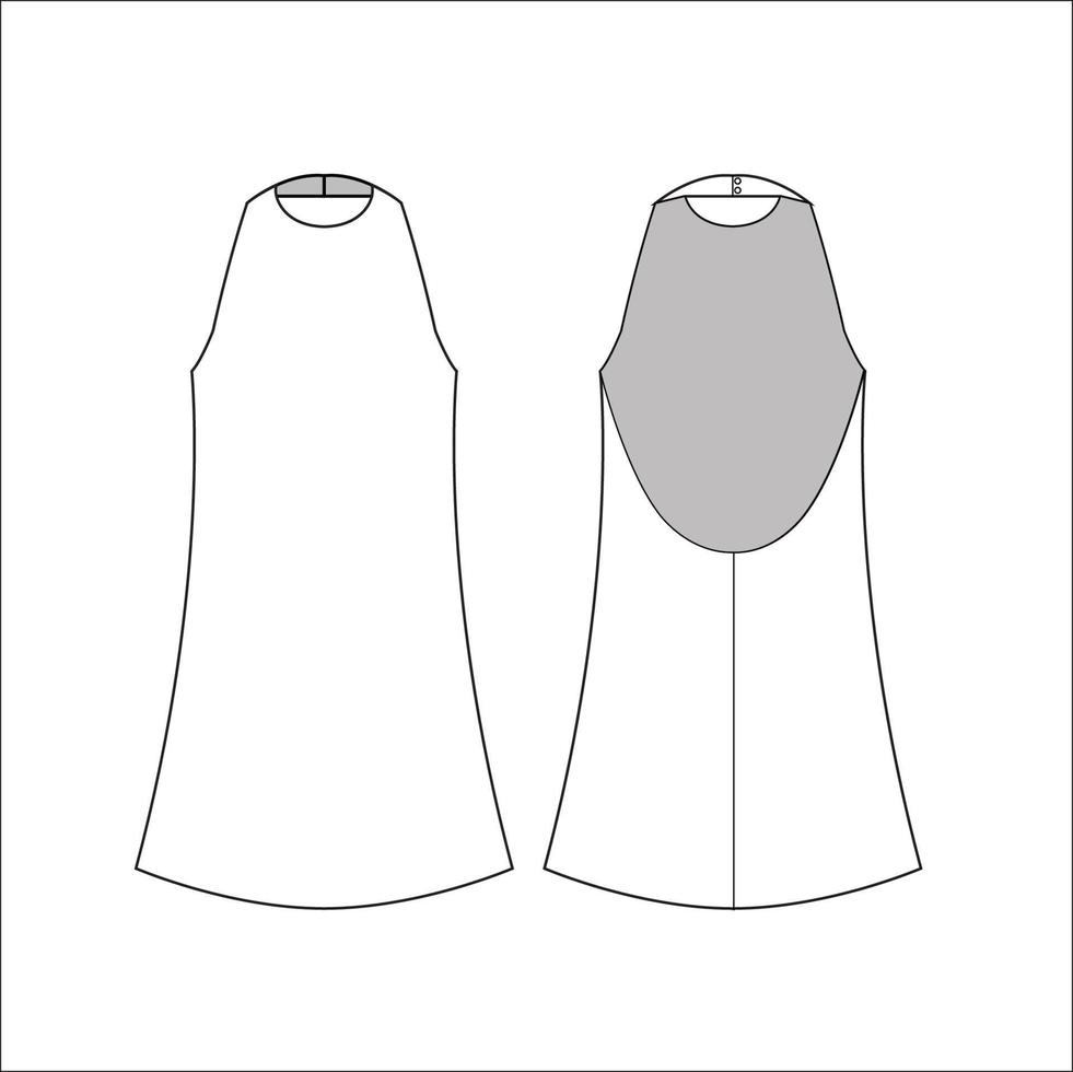 Ladies A-line tops vector template
