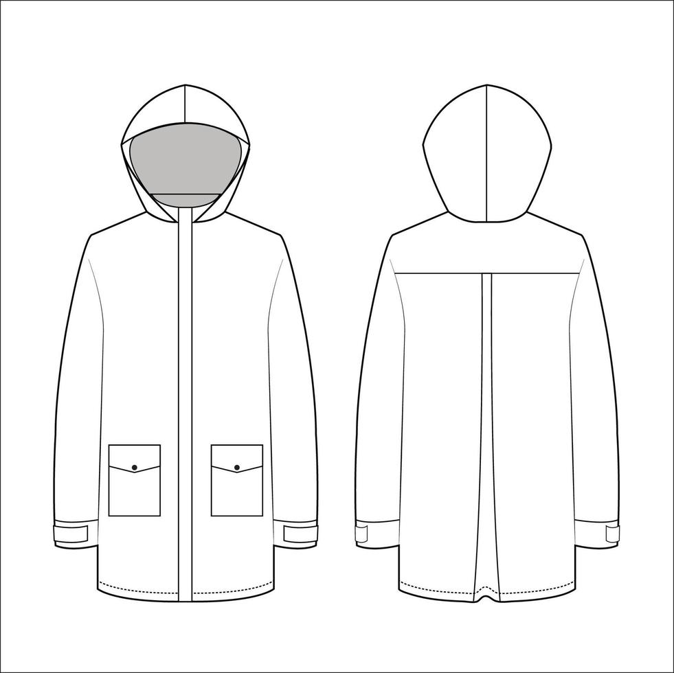 Raincoat vector template