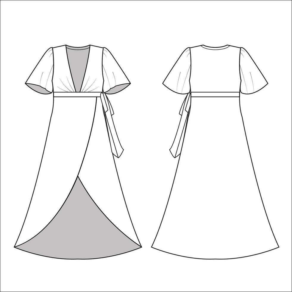 maqueta de vector de vestido de damas