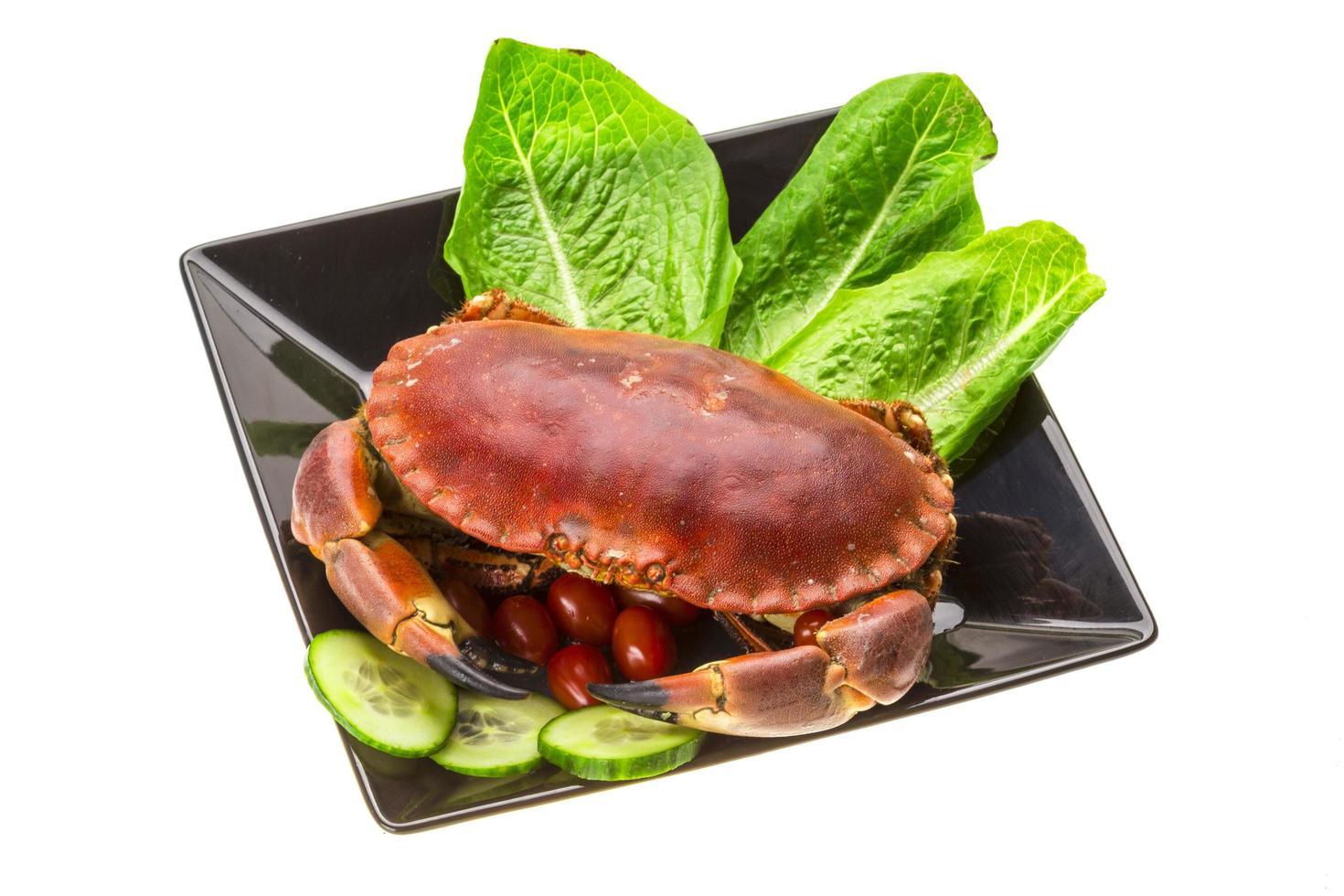 Raw crab on white photo