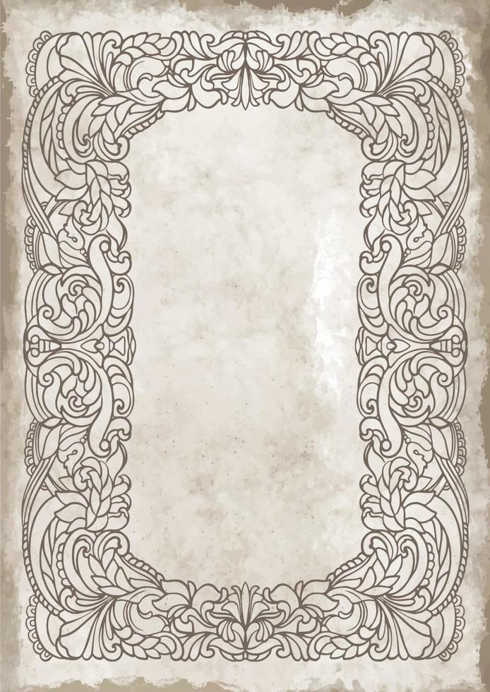 Framed Journal Paper - Digital Instant Download. Old vintage paper with glowing center and grunge vignette vector