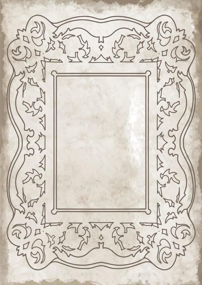 Framed Journal Paper - Digital Instant Download. Old vintage paper with glowing center and grunge vignette vector