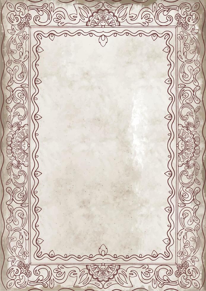 Framed Journal Paper - Digital Instant Download. Old vintage paper with glowing center and grunge vignette vector