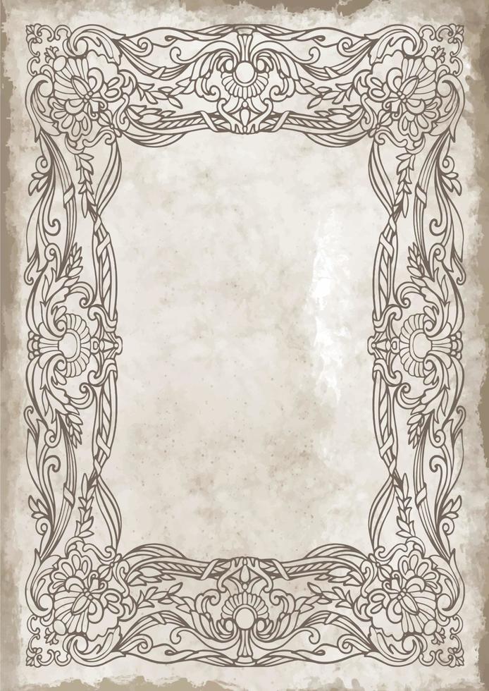 Framed Journal Paper - Digital Instant Download. Old vintage paper with glowing center and grunge vignette vector