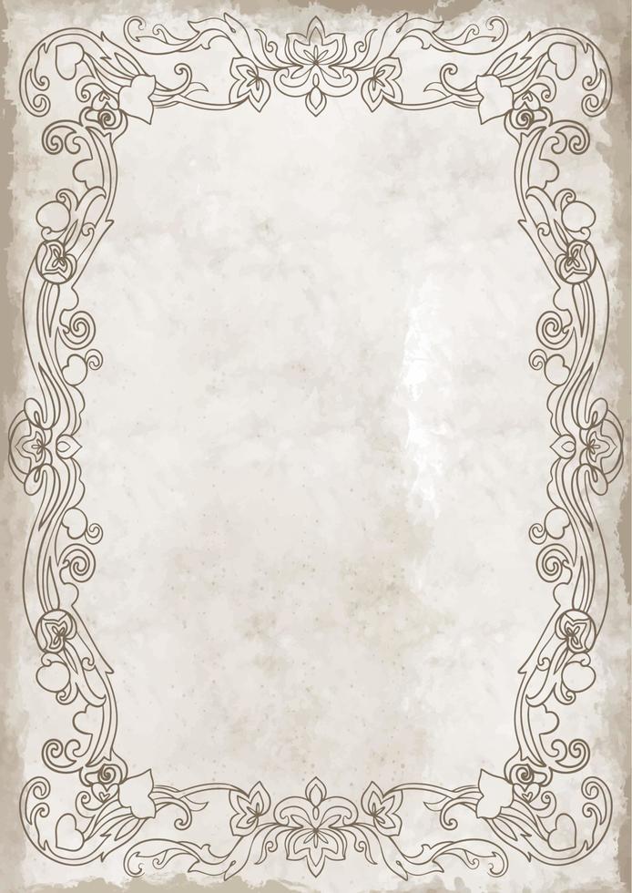 Framed Journal Paper - Digital Instant Download. Old vintage paper with glowing center and grunge vignette vector