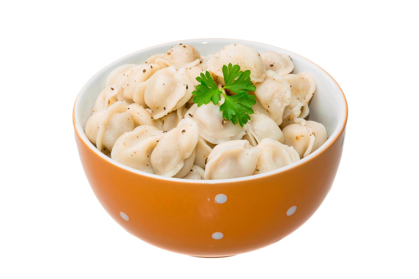 Russian dumplings on white photo