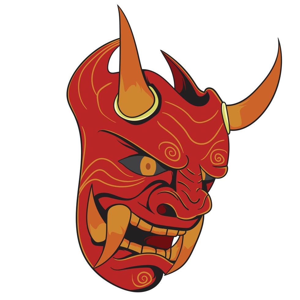 Red Devil Mask Vector Illustration