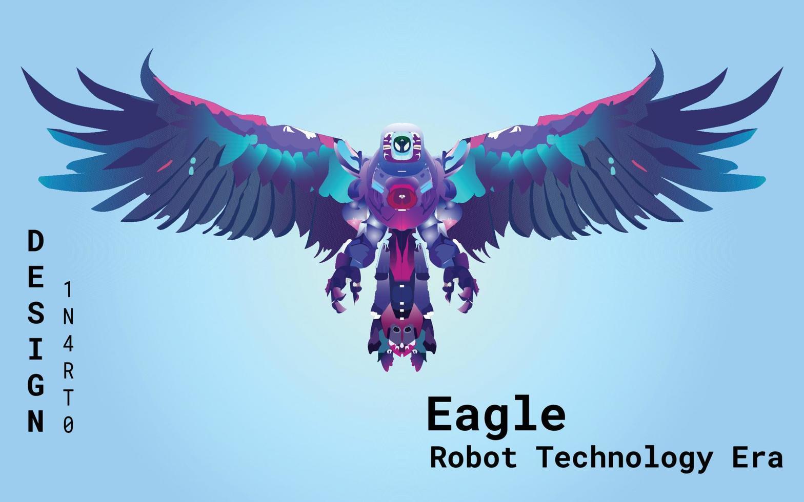 Eagle Roboto technology art vector
