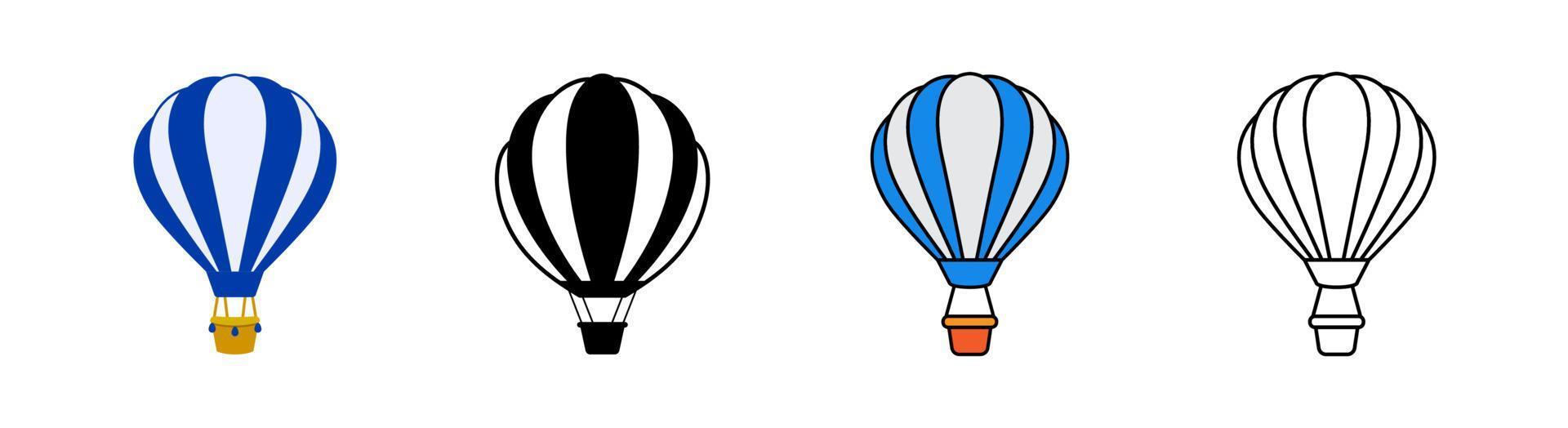 Air balloon icon set of 4, design element suitable for websites, print design or app vector