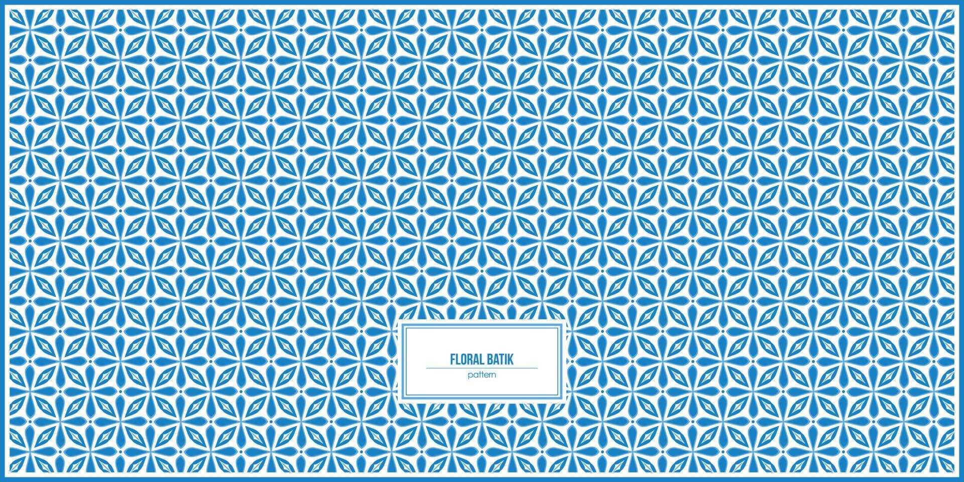 epic blue floral batik design pattern vector