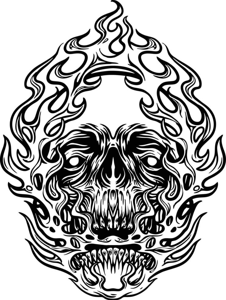 Fire Skull Silhouette Graphic Vector illustrations for your work Logo, mascot merchandise t-shirt, stickers and Label designs, poster, greeting cards advertising business company or brands.